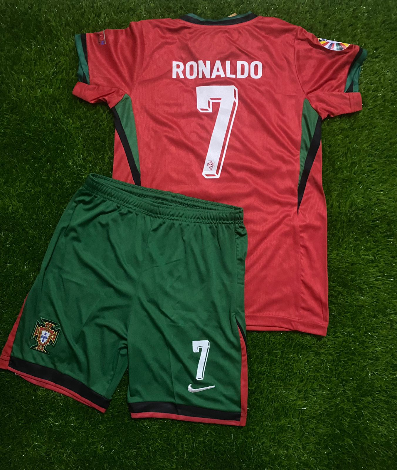 Kids Portugal Ronaldo Euro Cup Home Kit 2024