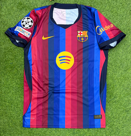 Barcelona Home 26/27 Player version logos (Half sleeves)