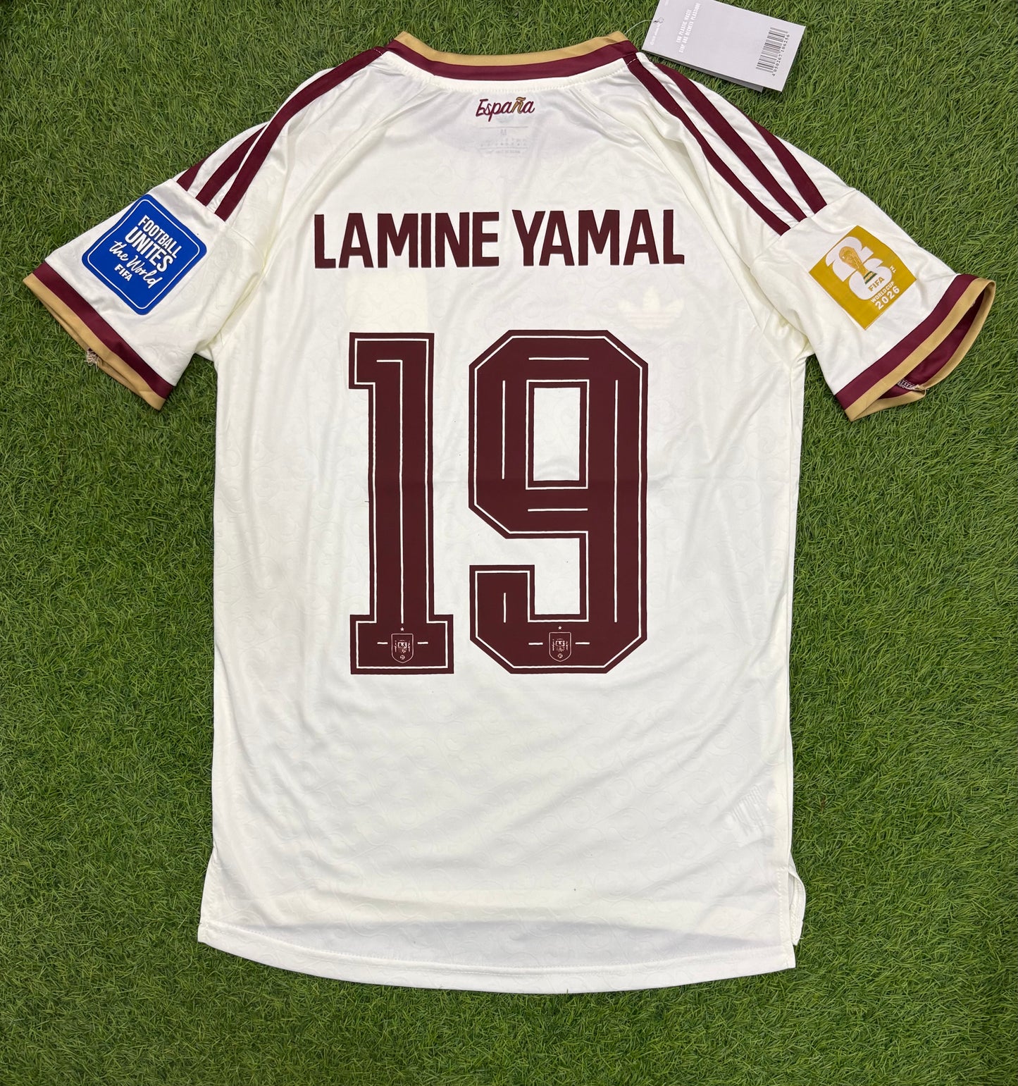 Spain Away Worldcup 2026 Player Version Logos (half sleeves)