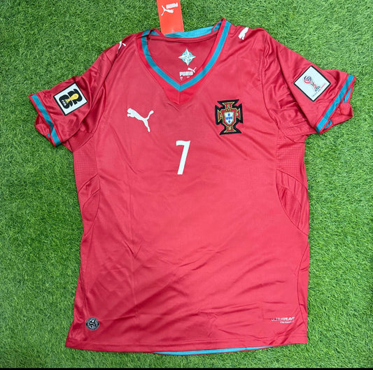 Portugal Home Worldcup 2026 Embroidered Logos (half sleeves)