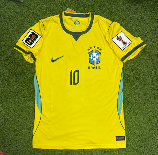 Brasil Home Worldcup 2026 Player Version Logos (half sleeves)