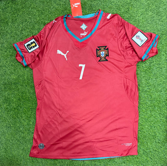 Portugal Home Shirt Worldcup 2026 Embroidered Logos (half sleeves)