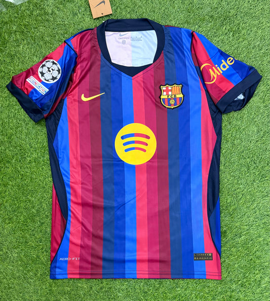 Barcelona Home Shirt 26/27 half sleeves (embroidered logos)
