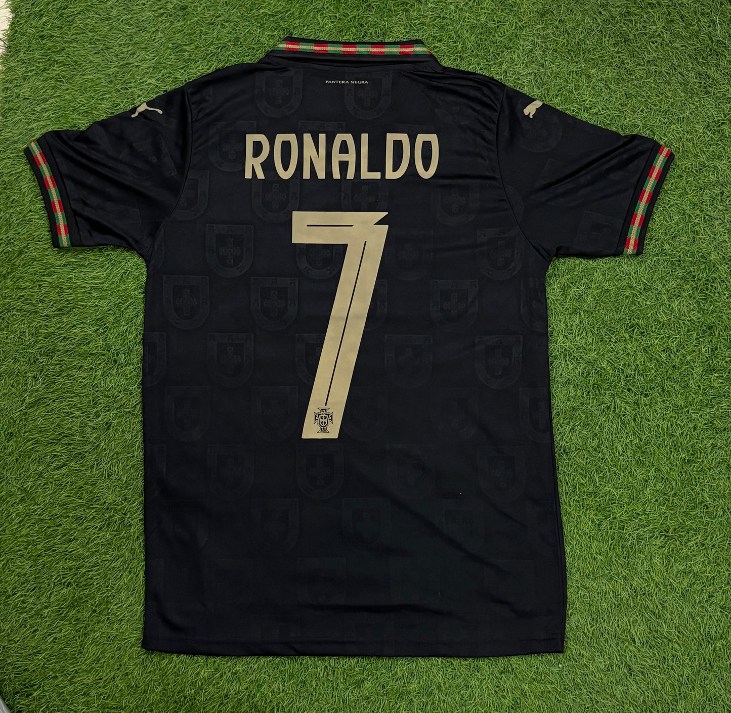 Portugal black panther jersey 2026 Embroidered logos (Half sleeves)