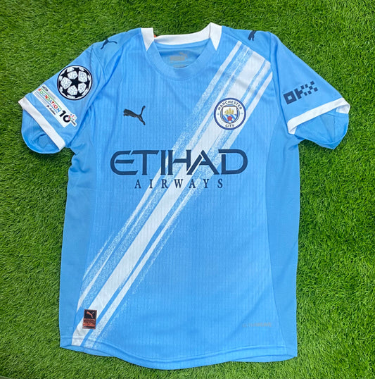 Manchester City Home Shirt 25/26 Player version logos