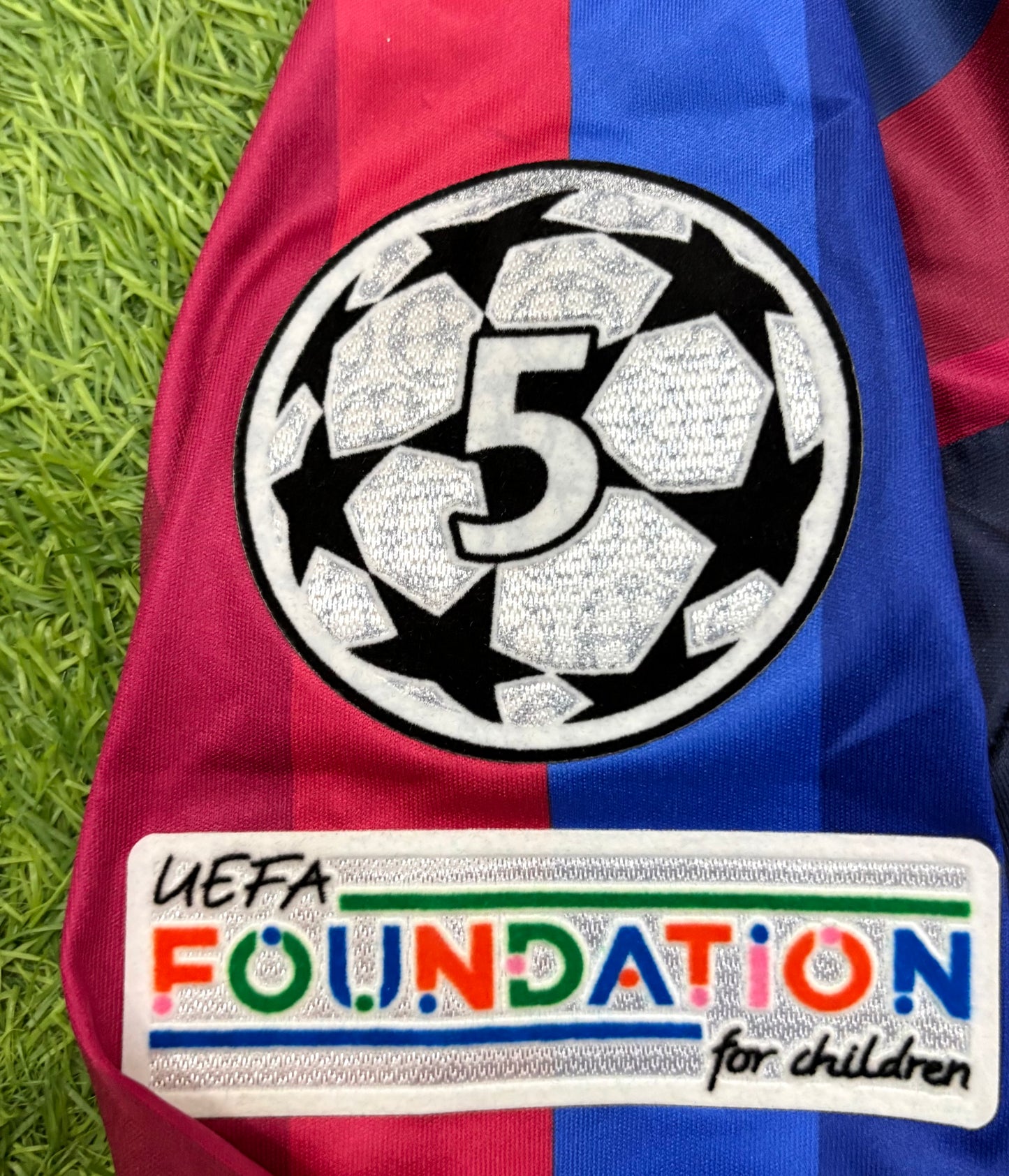 Barcelona Home 26/27 Player version logos (Half sleeves)