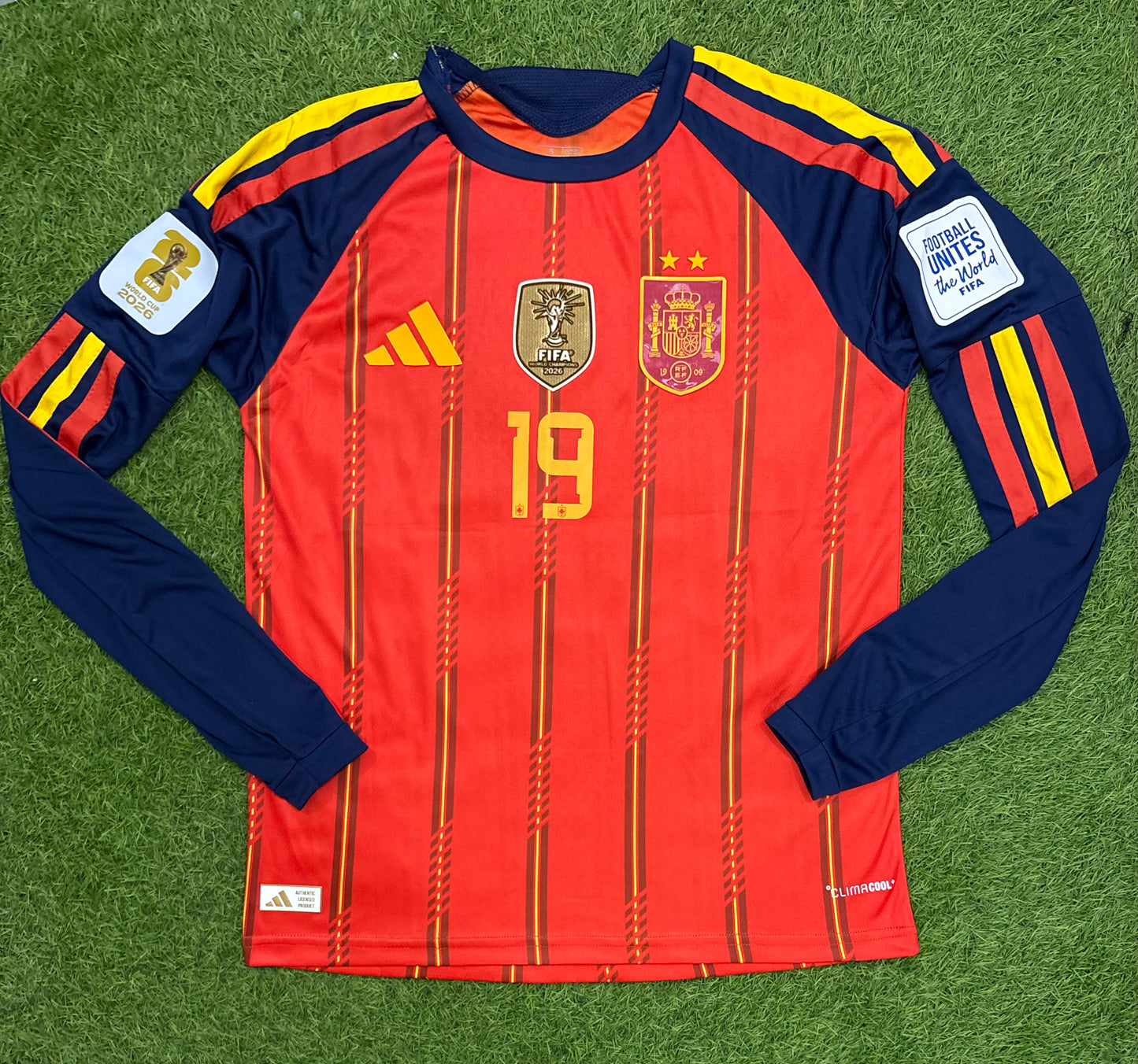 Spain Home Worldcup 2026 Player Version Logos (full sleeves)