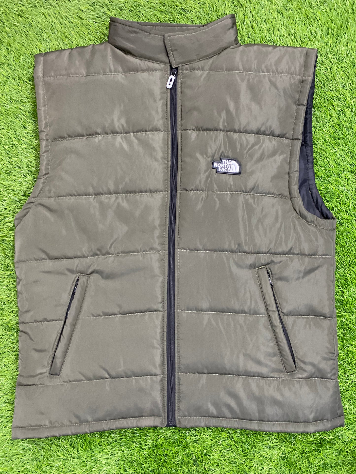 Olive green Sleeveless Buffer Jacket Casual Wear – Wearsium