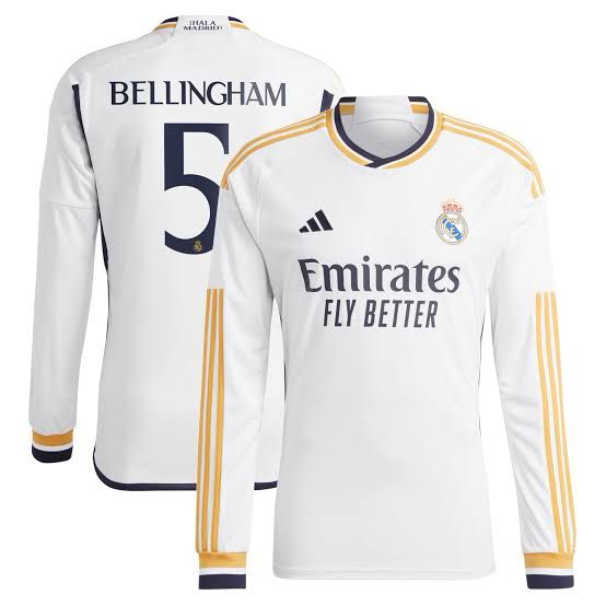 Full Sleeves Real Madrid Bellingham Home Shirt 23/24